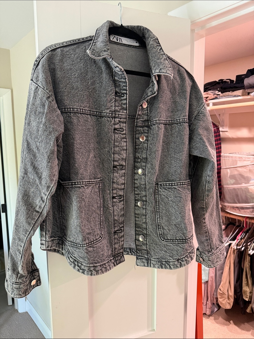 ZARA Washed Grey Denim Jacket